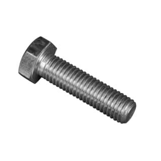 A metal hex bolt with a threaded shaft and hexagonal head, shown on a plain white background, commonly used in audio and lighting installations.