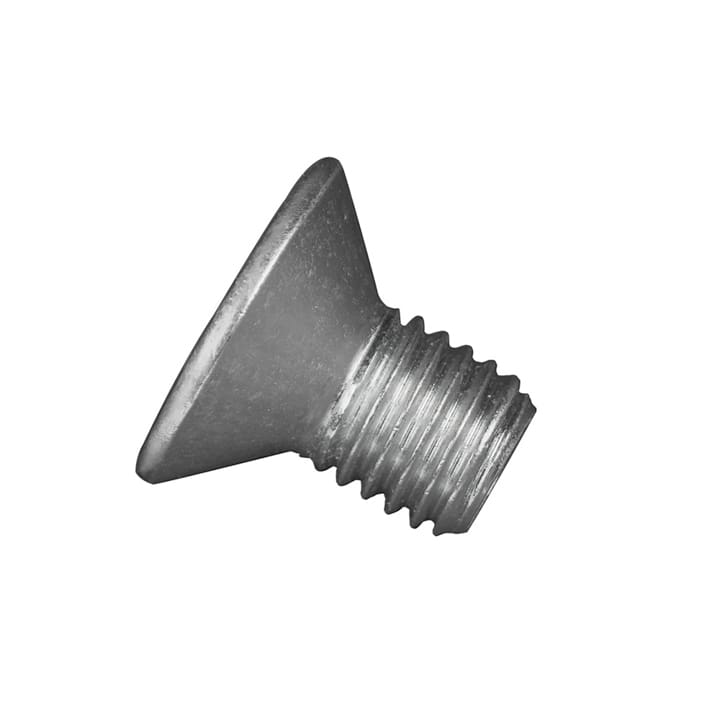 A metal flat-head screw with a wide, sloped head and threaded body, often used in audio or lighting equipment, isolated on a white background.