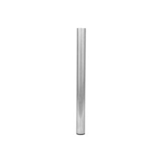 A tall, cylindrical metal pipe, commonly used in lighting or audio setups, stands vertically against a plain white background.