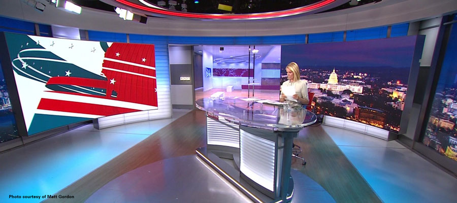 BBC World News America with Anchor Katty Kay Image Courtesy of Matt Gordon, Eastern Lighting Design