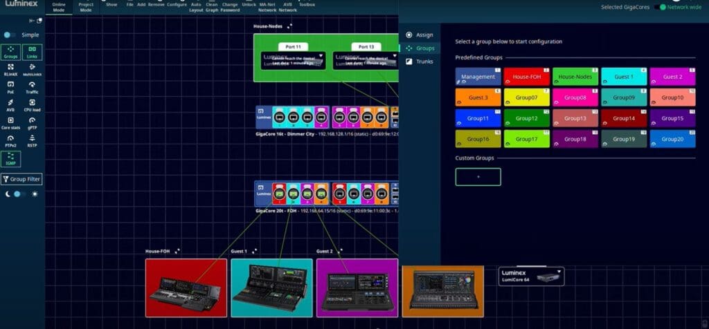 Efficient Switching between Lighting consoles in Festival Setups with LumiCore.