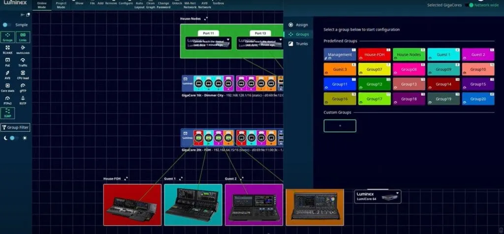 Efficient Switching between Lighting consoles in Festival Setups with LumiCore.